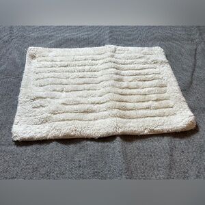 1 Piece Stripe Bath Rug, Soft Plush Fluffy & Water Absorbent,White /17 x 24in